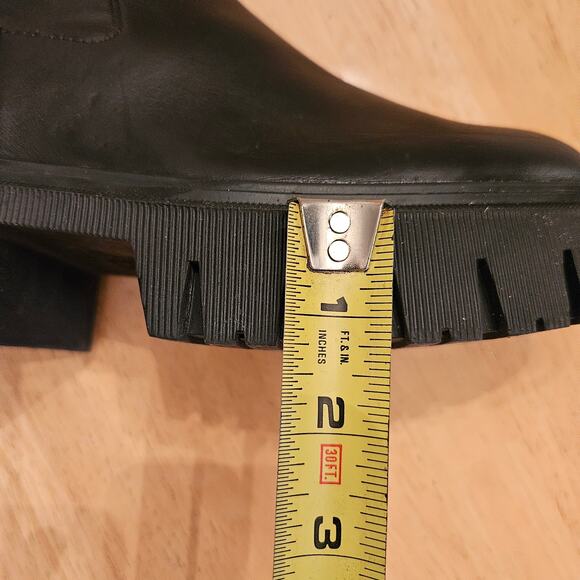 Zara Chunky Boots Lug Soles Side Zip BLACK Sz UE 38 US 7.5 - Picture 12 of 15
